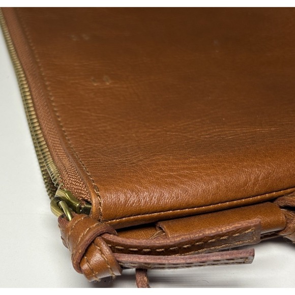 Madewell The Knotted Brown Leather Crossbody Purse Pockets Slim Classic Bag Zip - Picture 10 of 12